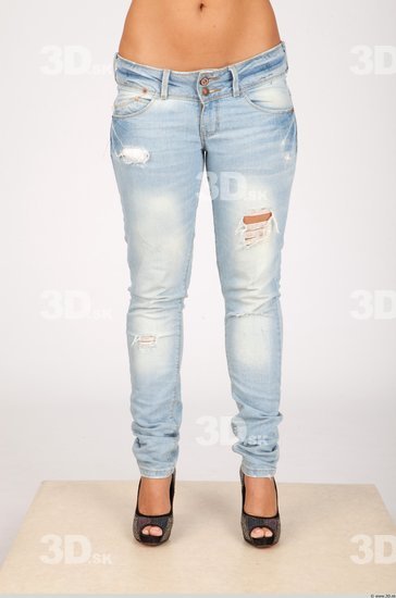 Leg Whole Body Woman Casual Jeans Slim Studio photo references