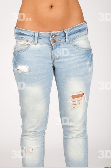 Thigh Whole Body Woman Casual Jeans Slim Studio photo references