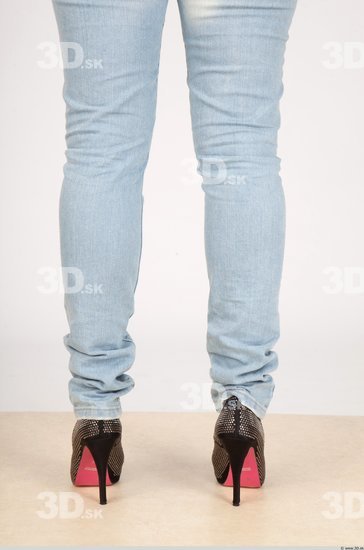 Calf Whole Body Woman Casual Jeans Slim Studio photo references