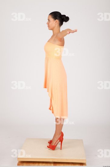 Whole Body Woman T poses Casual Formal Dress Slim Studio photo references