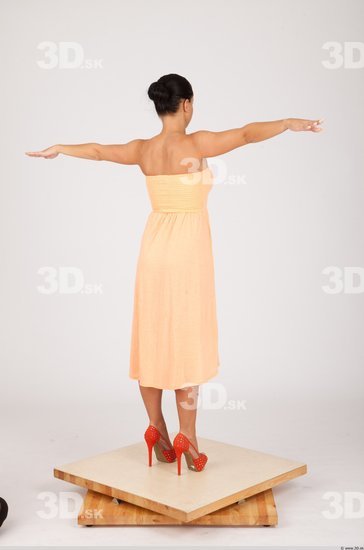 Whole Body Woman T poses Casual Formal Dress Slim Studio photo references