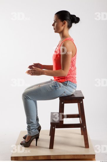 Whole Body Woman Artistic poses White Casual Slim