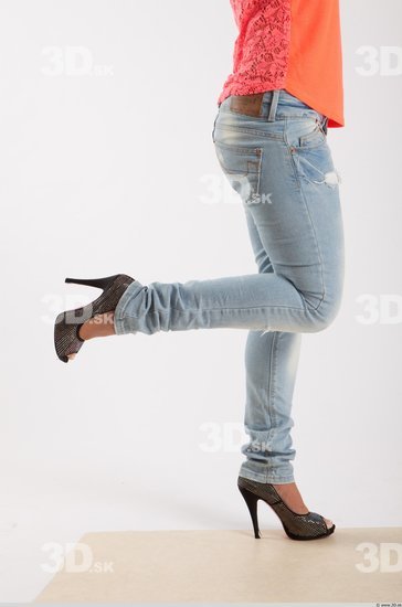 Leg Woman Animation references White Casual Jeans Slim