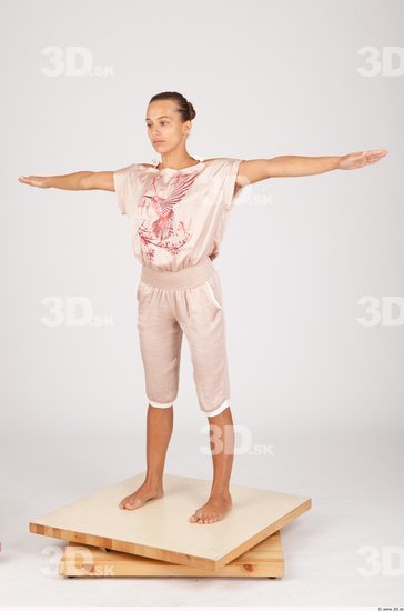 Whole Body Woman T poses Formal Overal Slim Studio photo references