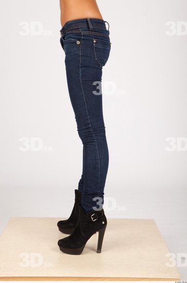 Leg Whole Body Woman Casual Formal Jeans Slim Studio photo references