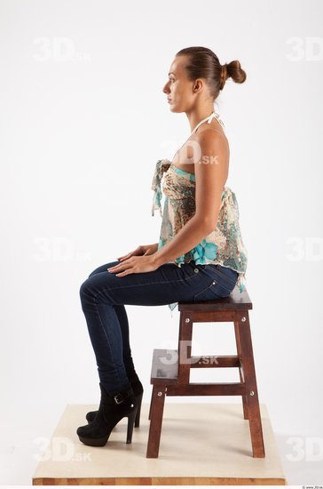 Whole Body Woman Artistic poses White Casual Slim