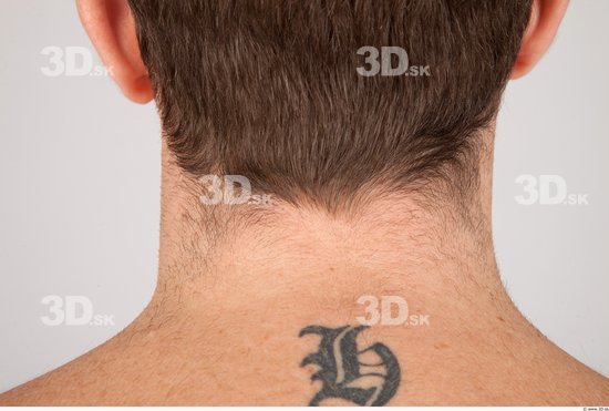 Neck Whole Body Man Tattoo Nude Casual Athletic Studio photo references