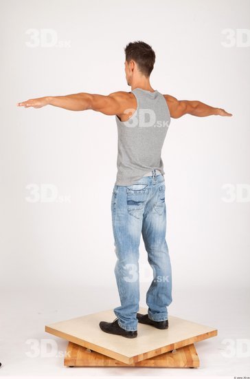 Whole Body Man T poses Casual Athletic Studio photo references