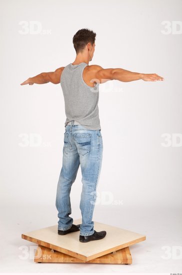 Whole Body Man T poses Casual Athletic Studio photo references