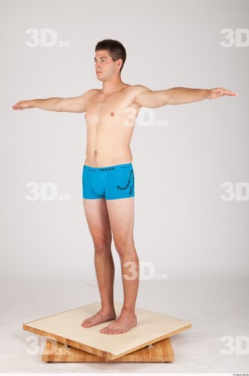 Whole Body Man T poses Casual Underwear Average Studio photo references