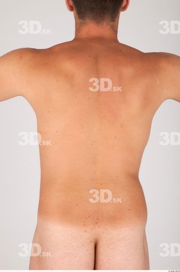 Whole Body Back Man Nude Casual Average Studio photo references