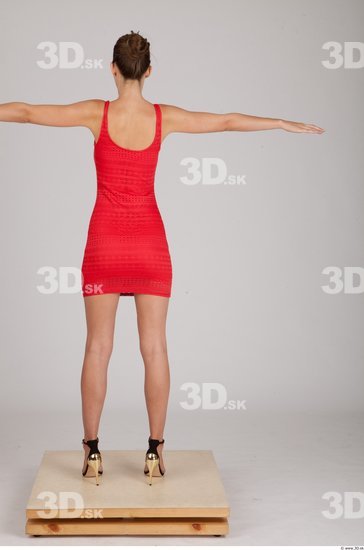 Whole Body Woman T poses Formal Dress Slim Studio photo references