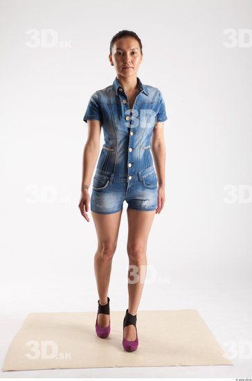 Whole Body Woman Animation references Asian Casual Jeans Slim Studio photo references