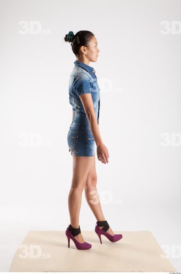 Whole Body Woman Animation references Asian Casual Jeans Slim Studio photo references