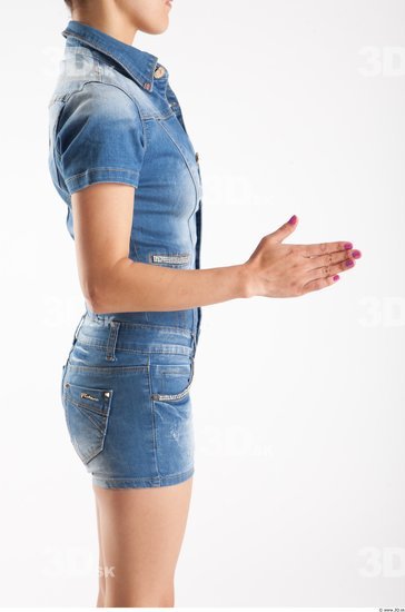 Arm Whole Body Woman Animation references Asian Casual Jeans Slim Studio photo references