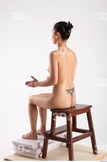 Whole Body Woman Artistic poses Asian Nude Casual Slim Studio photo references