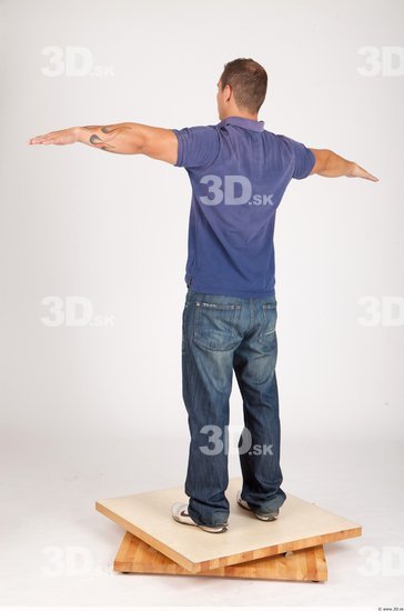 Whole Body Man T poses Casual Muscular Studio photo references