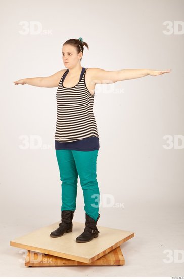 Whole Body Woman T poses Casual Average Studio photo references