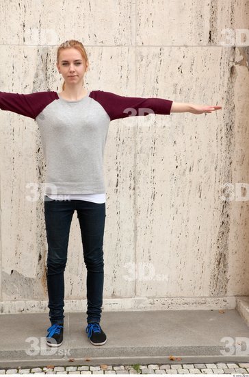 Whole Body Woman T poses White Casual Average