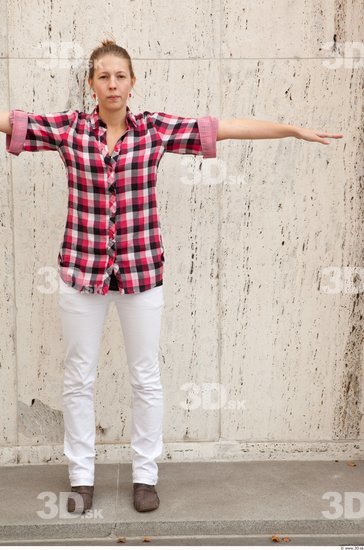 Whole Body Woman T poses White Casual Average