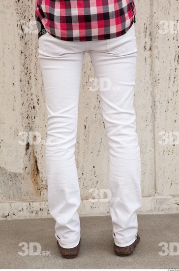 Leg Woman White Casual Trousers Average