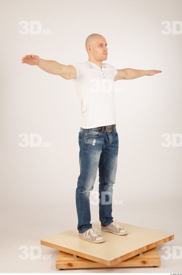 Whole Body Man T poses Casual Athletic Studio photo references