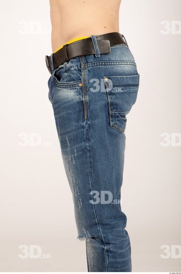 Thigh Whole Body Man Casual Jeans Athletic Studio photo references