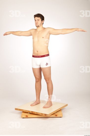 Whole Body Man T poses Casual Underwear Average Studio photo references