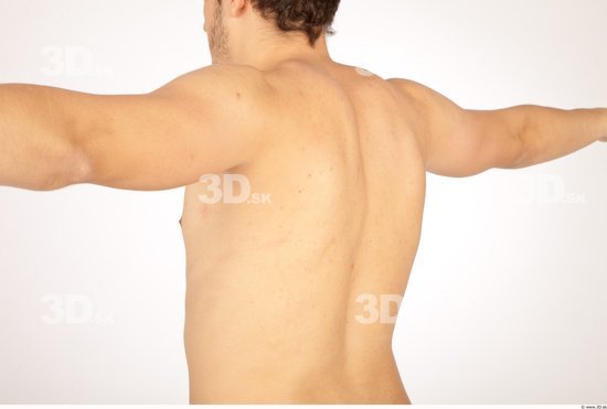 Whole Body Back Man Nude Casual Average Studio photo references