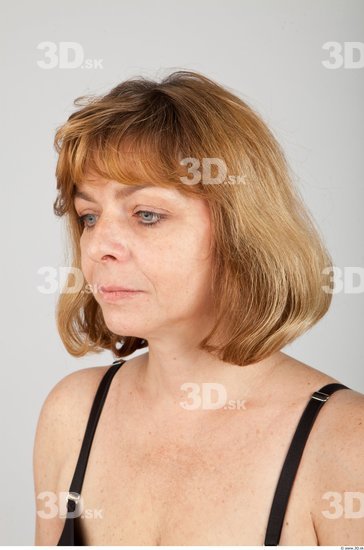 Head Woman White Slim Wrinkles Female Studio Poses