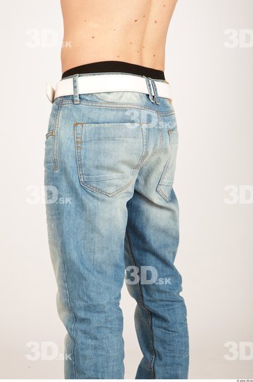 Thigh Whole Body Man Casual Jeans Athletic Studio photo references