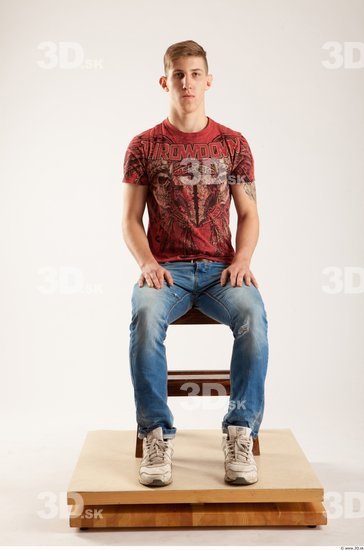 Whole Body Man Artistic poses White Casual Slim