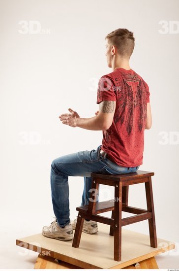 Whole Body Man Artistic poses White Casual Slim