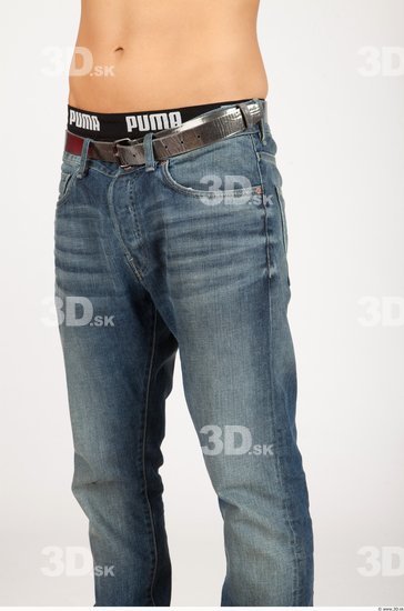 Thigh Whole Body Man Casual Jeans Slim Studio photo references