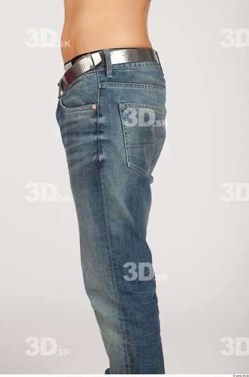 Thigh Whole Body Man Casual Jeans Slim Studio photo references