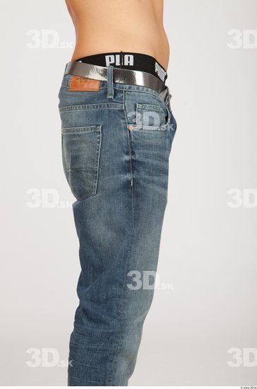 Thigh Whole Body Man Casual Jeans Slim Studio photo references