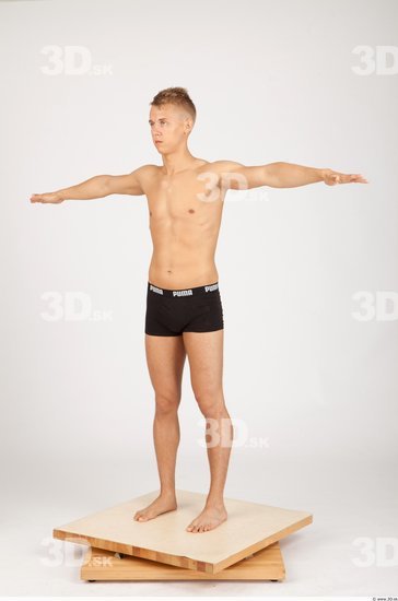 Whole Body Man T poses Casual Underwear Slim Studio photo references