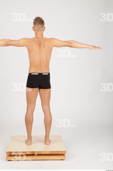 Whole Body Man T poses Casual Underwear Slim Studio photo references