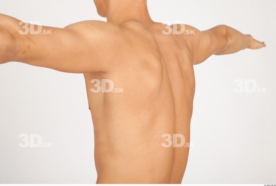 Whole Body Back Man Nude Casual Slim Studio photo references