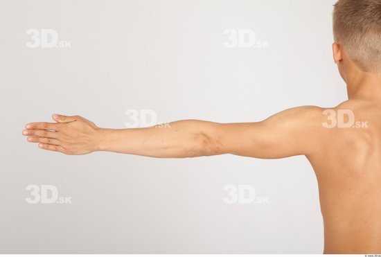 Arm Whole Body Man Nude Casual Slim Studio photo references