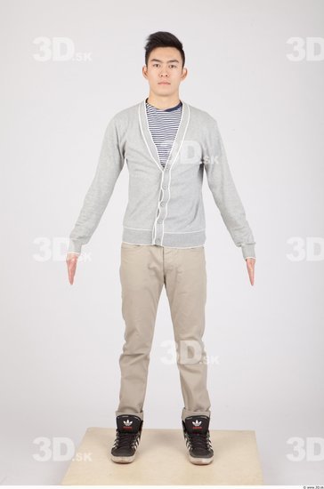 Whole Body Man Animation references Asian Casual Slim Studio photo references