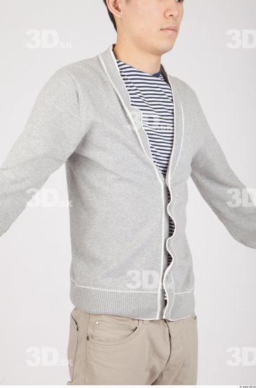 Upper Body Whole Body Man Asian Casual Sweater Slim Studio photo references