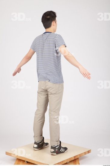 Whole Body Man Asian Casual Slim Studio photo references