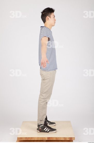 Whole Body Man Asian Casual Slim Studio photo references