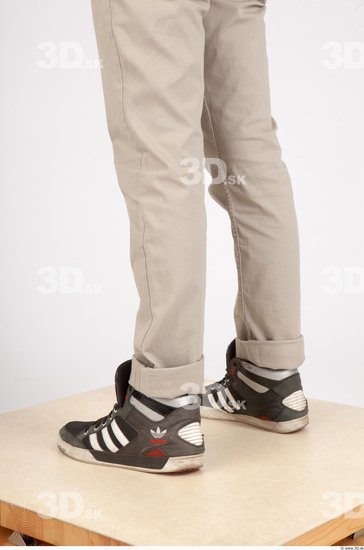 Calf Whole Body Man Asian Casual Trousers Slim Studio photo references