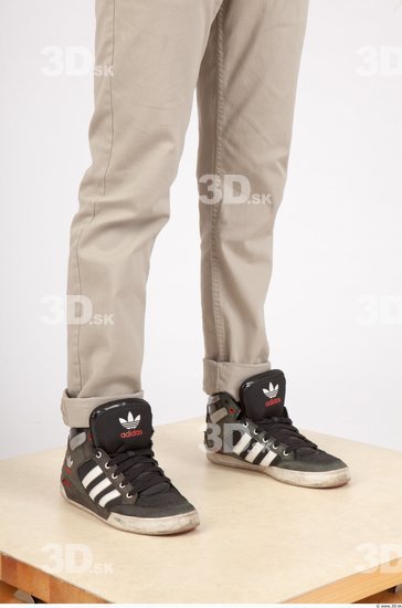 Calf Whole Body Man Asian Casual Trousers Slim Studio photo references