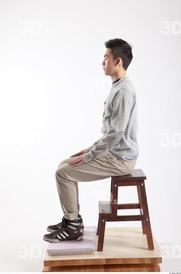 Whole Body Man Artistic poses Asian Casual Slim Studio photo references