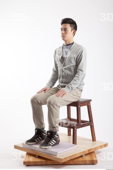 Whole Body Man Artistic poses Asian Casual Slim Studio photo references