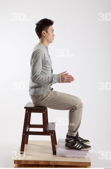 Whole Body Man Artistic poses Asian Casual Slim Studio photo references