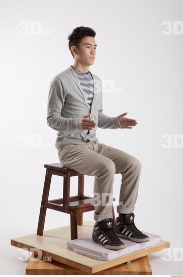 Whole Body Man Artistic poses Asian Casual Slim Studio photo references